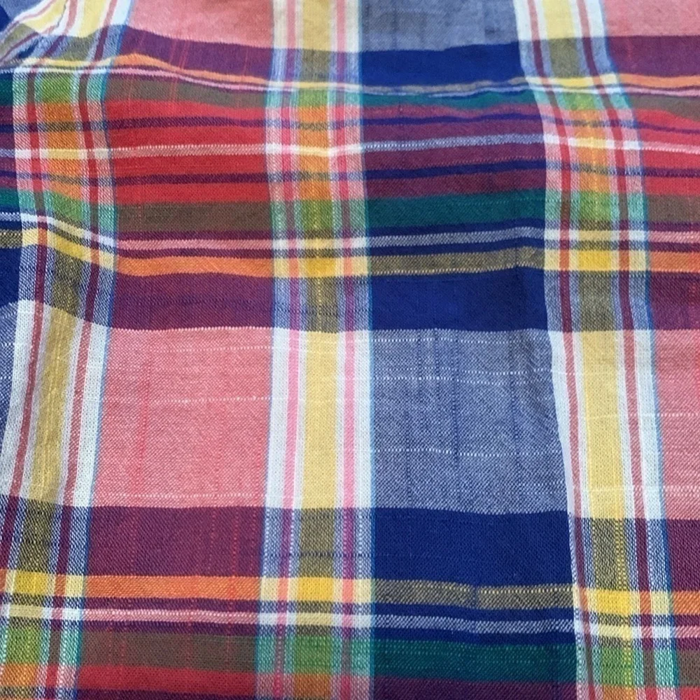 J. Crew Boy Fit 3/4 Button Down Long Sleeve Multi Color Plaid Shirt Women’s S